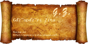 Gáspári Zita névjegykártya